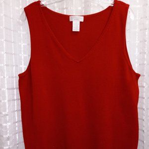 Worthington Women Red Sweater Tank 1X